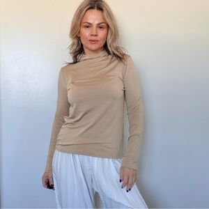 Almina Concept Mock Neck in Tan